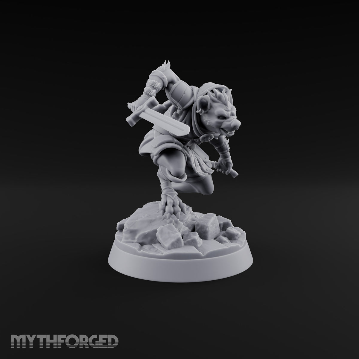 Hunting Pack Fans Out Gnoll Warrior A — Sword & Knife