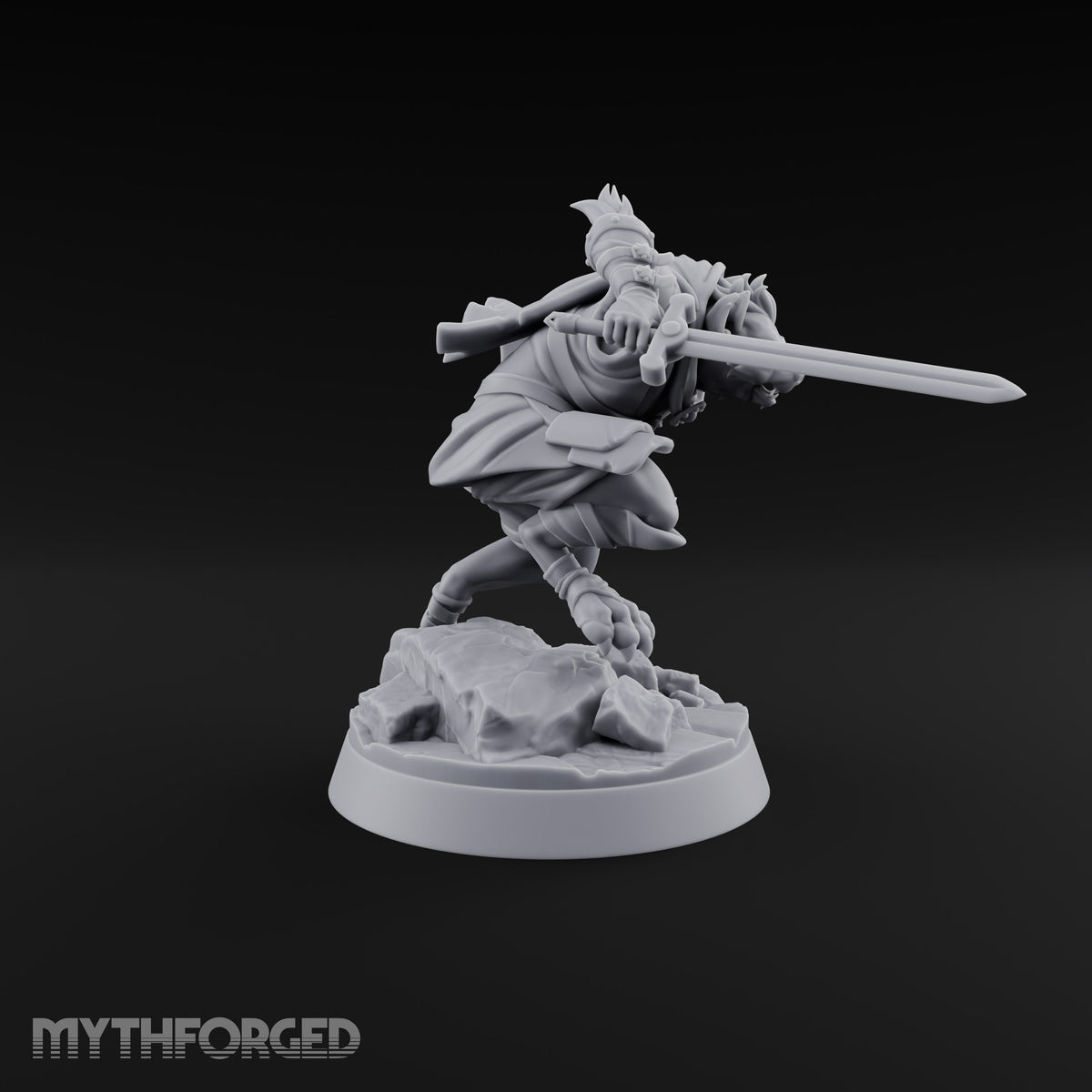 Hunting Pack Fans Out Gnoll Warrior A — Sword & Knife