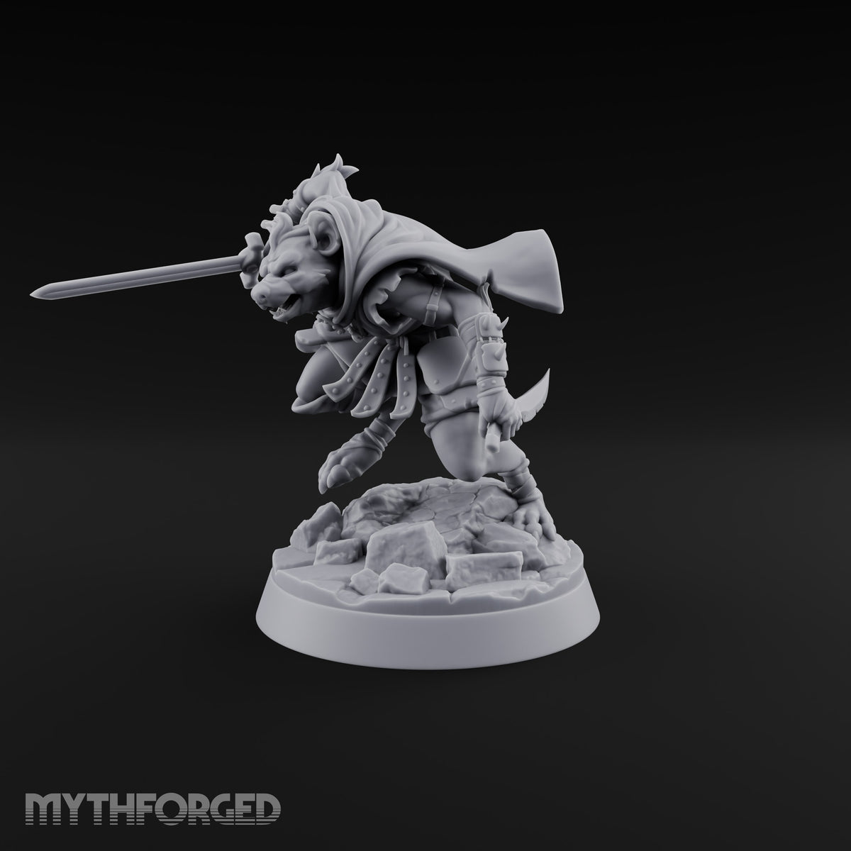 Hunting Pack Fans Out Gnoll Warrior A — Sword & Knife
