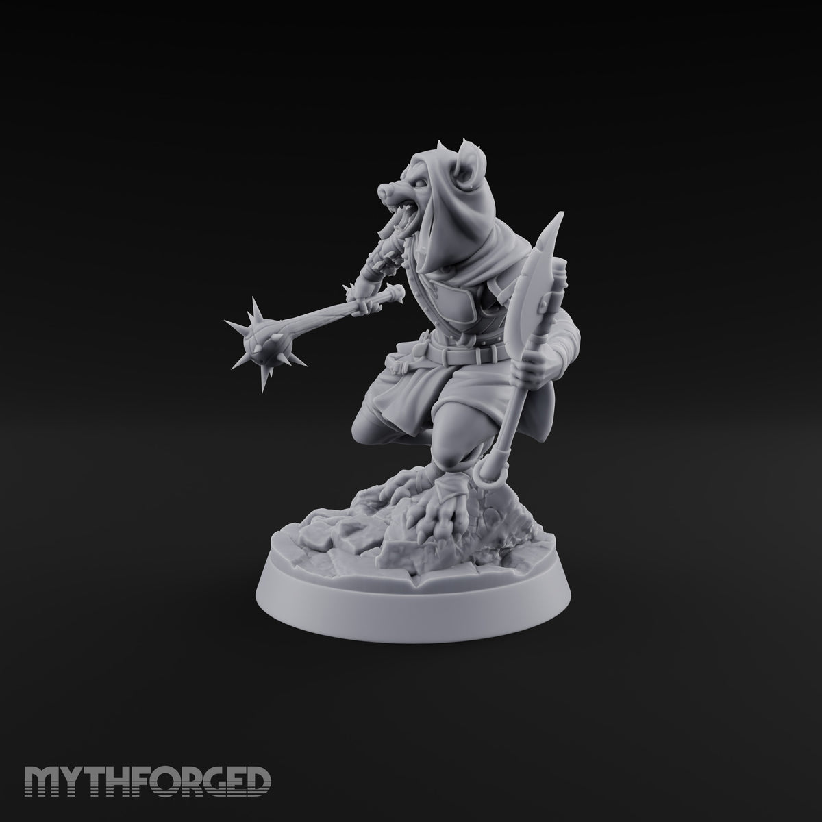 Hunting Pack Fans Out Gnoll Warrior B — Axe & Mace