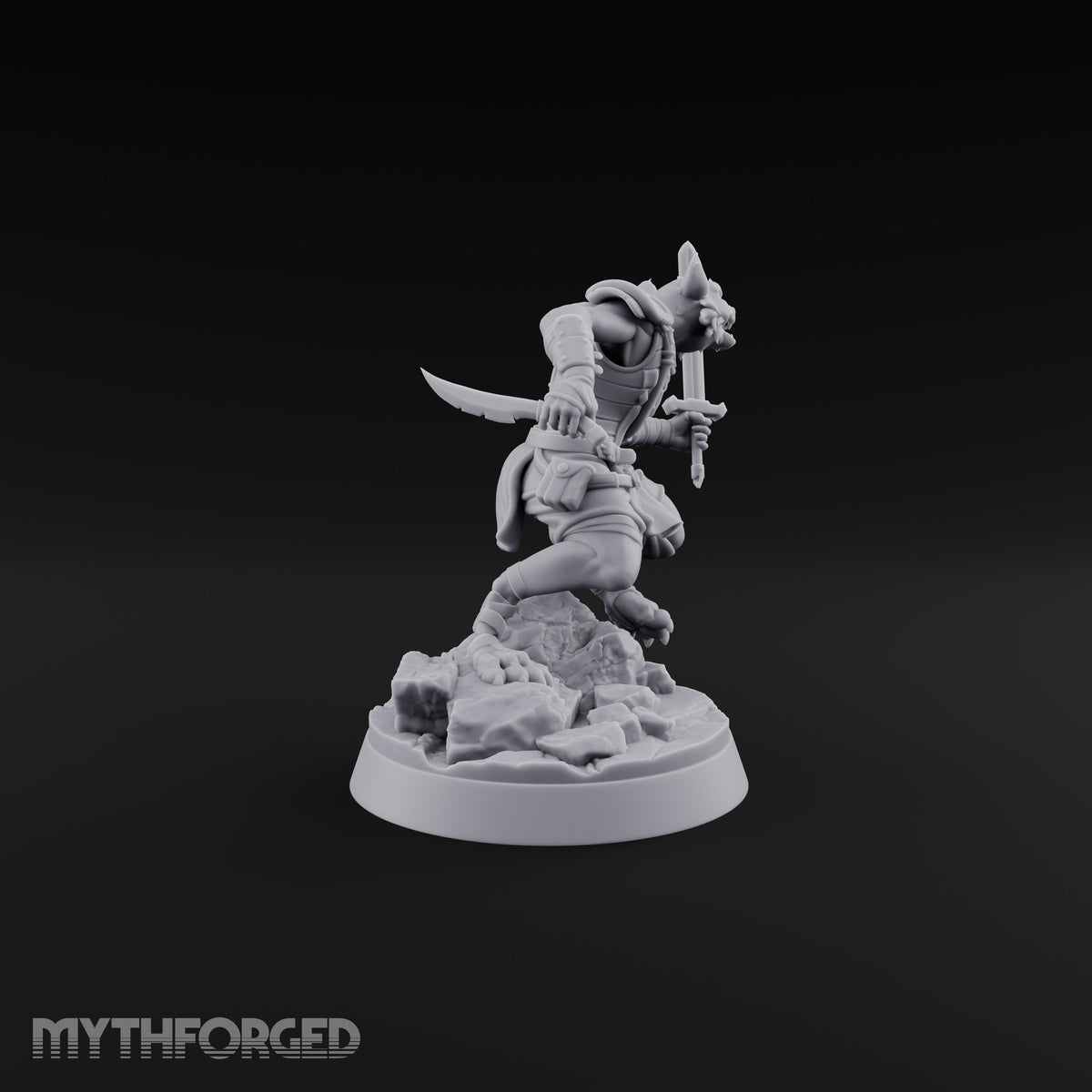Hunting Pack Fans Out Gnoll Warrior B — Sword & Knife