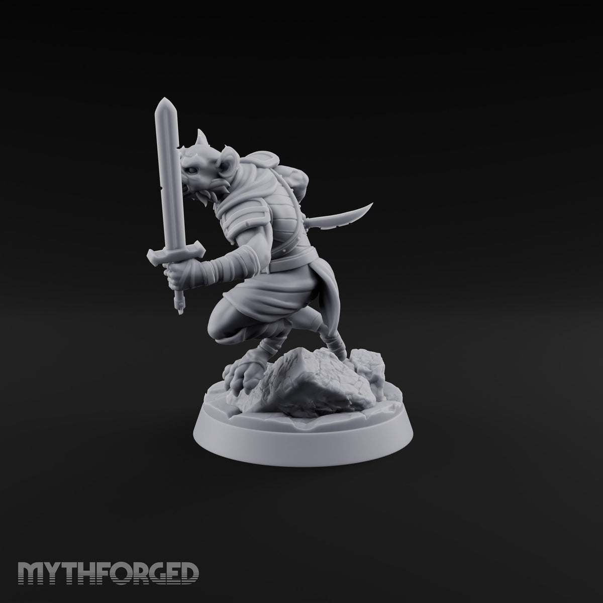Hunting Pack Fans Out Gnoll Warrior B — Sword & Knife