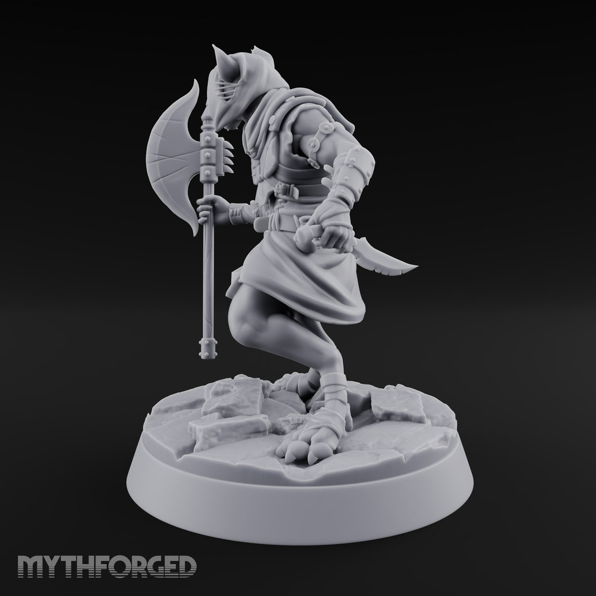 Hunting Pack Fans Out Gnoll Warrior C — Glaive & Knife