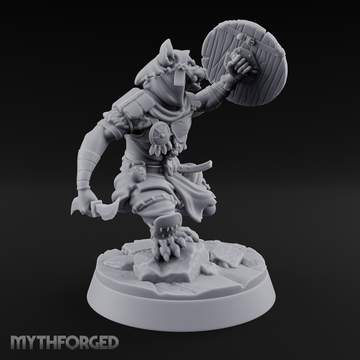 Hunting Pack Fans Out Gnoll Warrior D — Scimitar & Shield