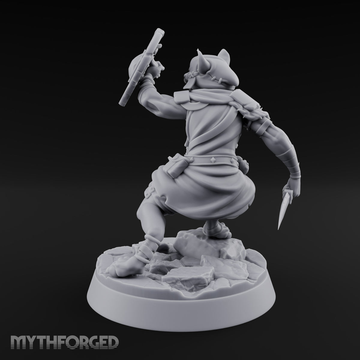 Hunting Pack Fans Out Gnoll Warrior D — Scimitar & Shield