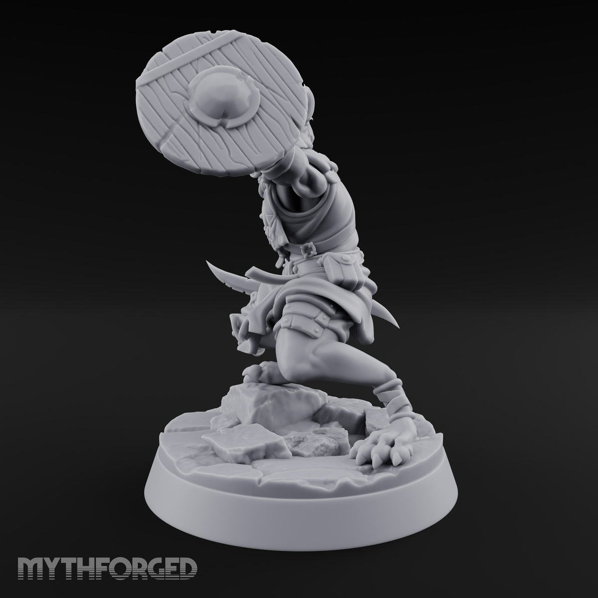 Hunting Pack Fans Out Gnoll Warrior D — Scimitar & Shield