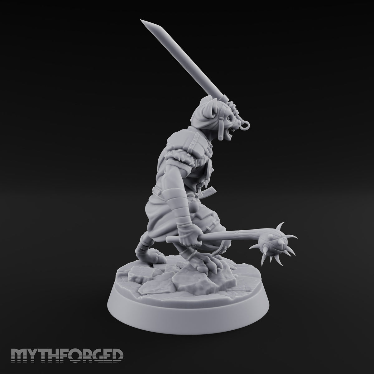Hunting Pack Fans Out Gnoll Warrior D — Sword & Mace