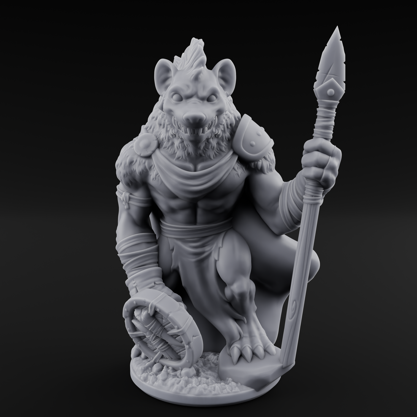 Shield Dragging Gnoll Warriors Miniature for Dungeons and Dragons, Pathfinder or other TTRPGs