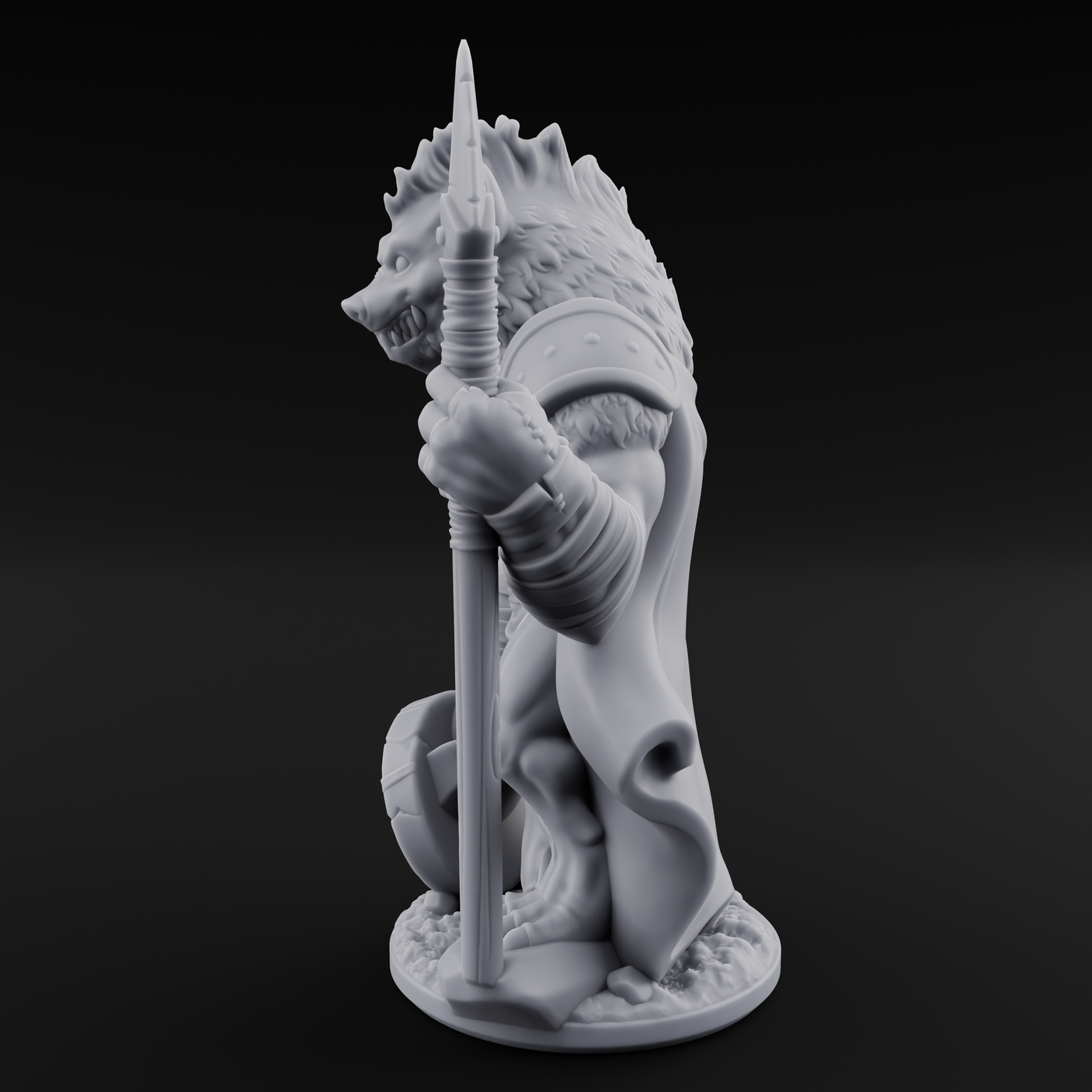 Shield Dragging Gnoll Warrior A Miniature for Dungeons and Dragons, Pathfinder or other TTRPGs