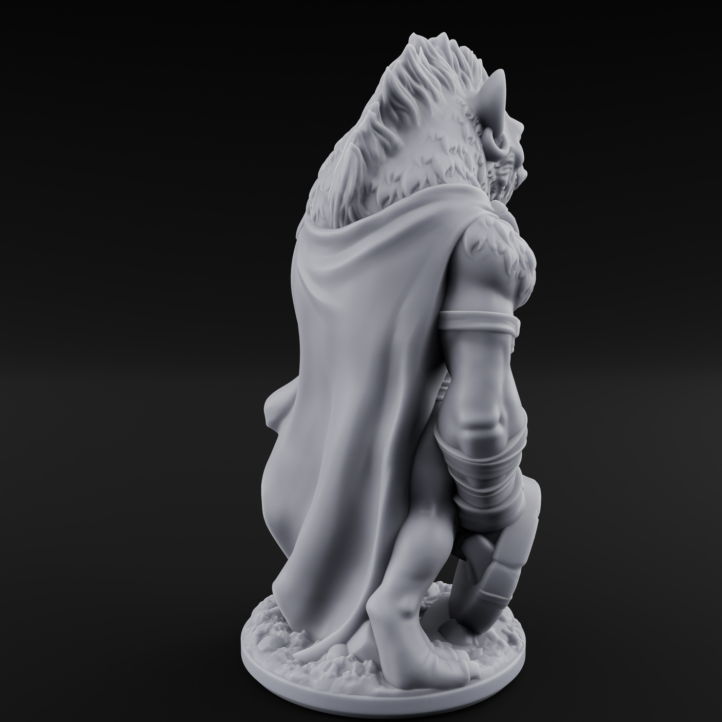 Shield Dragging Gnoll Warrior C Miniature for Dungeons and Dragons, Pathfinder or other TTRPGs