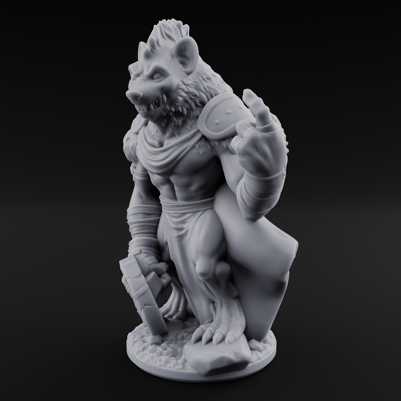 Shield Dragging Gnoll Warriors Miniature for Dungeons and Dragons, Pathfinder or other TTRPGs