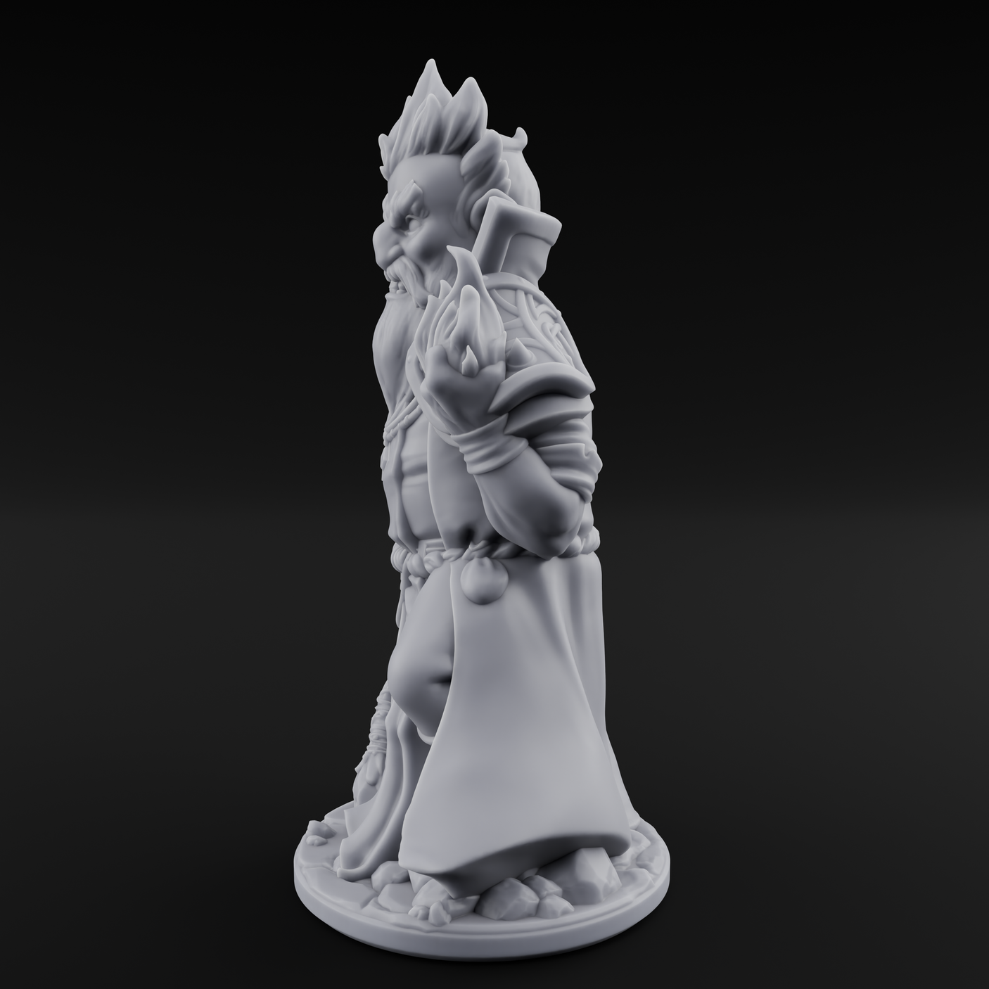 Flame Palming Gnome Pyromancer A Miniature for Dungeons and Dragons, Pathfinder or other TTRPGs