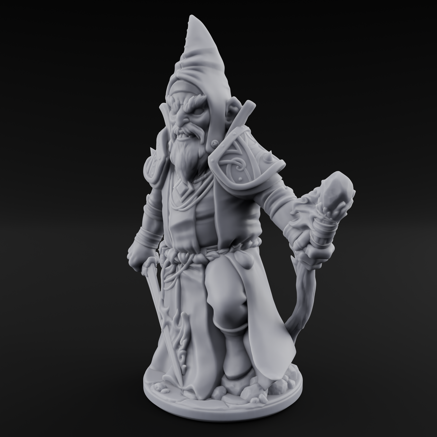 Flame Palming Gnome Pyromancer B Miniature for Dungeons and Dragons, Pathfinder or other TTRPGs