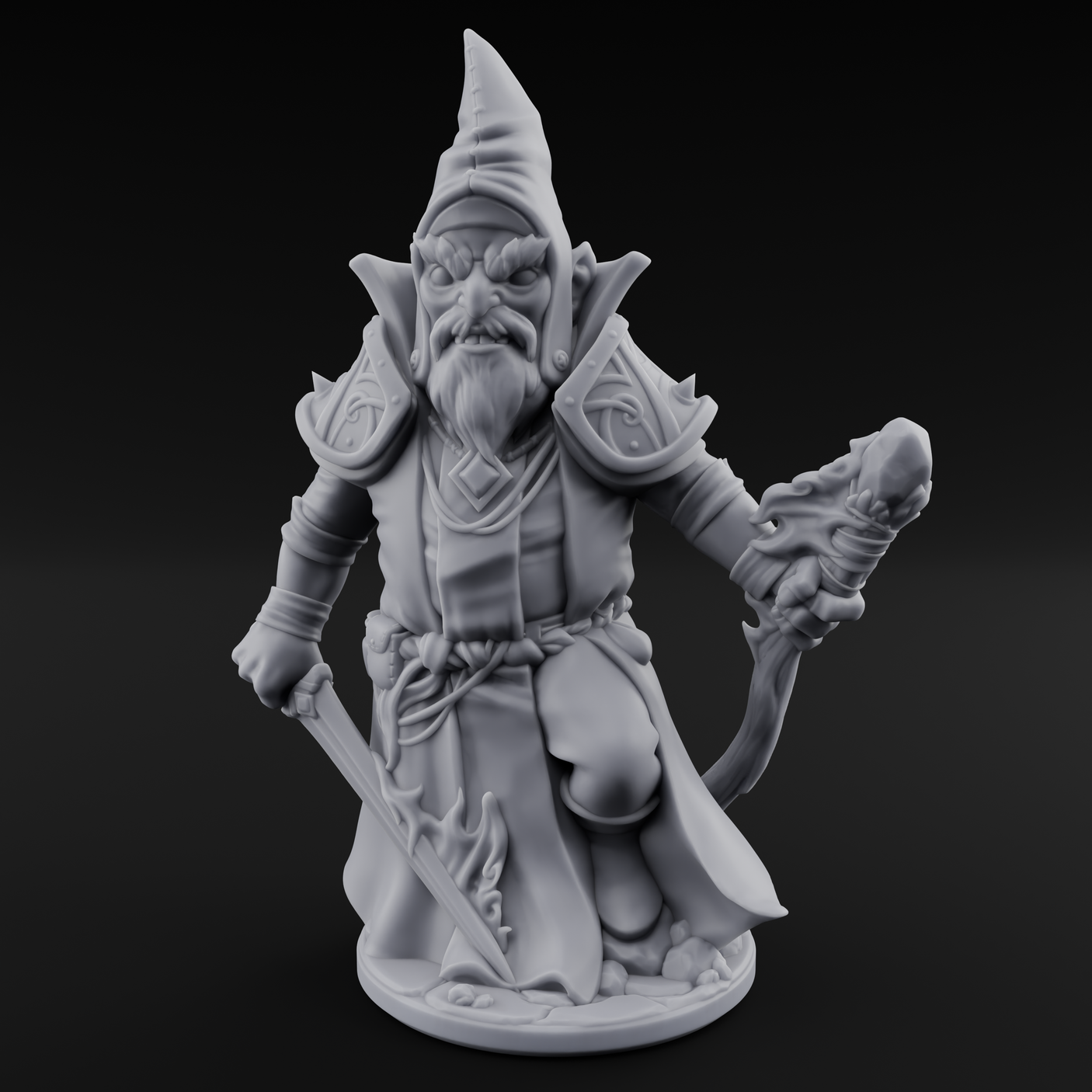 Flame Palming Gnome Pyromancer B Miniature for Dungeons and Dragons, Pathfinder or other TTRPGs