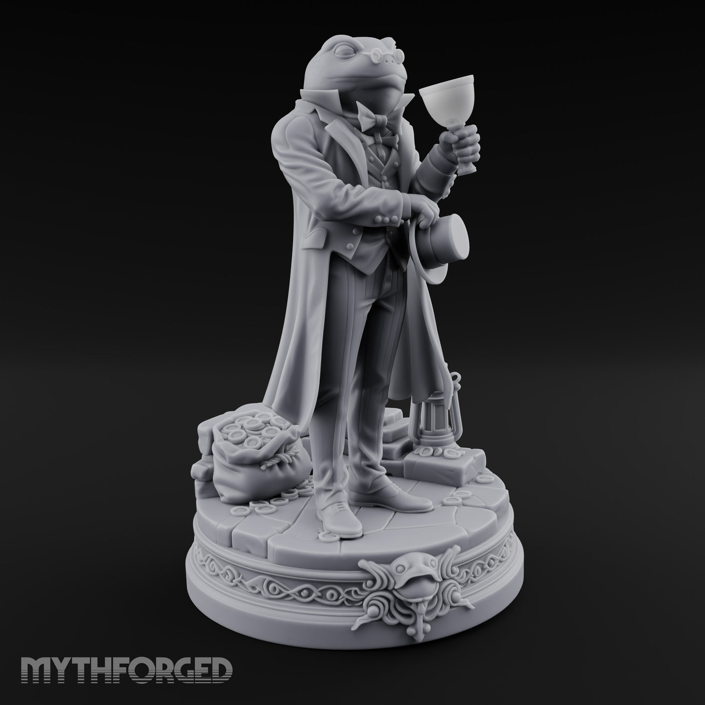 Goblet Inspecting Top Hat Clutching Frogfolk Gentleman — 32mm