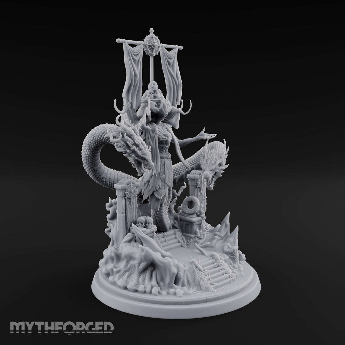 Receives Guests Unhurried Lich Hooded Skull-Robed Sorcerer