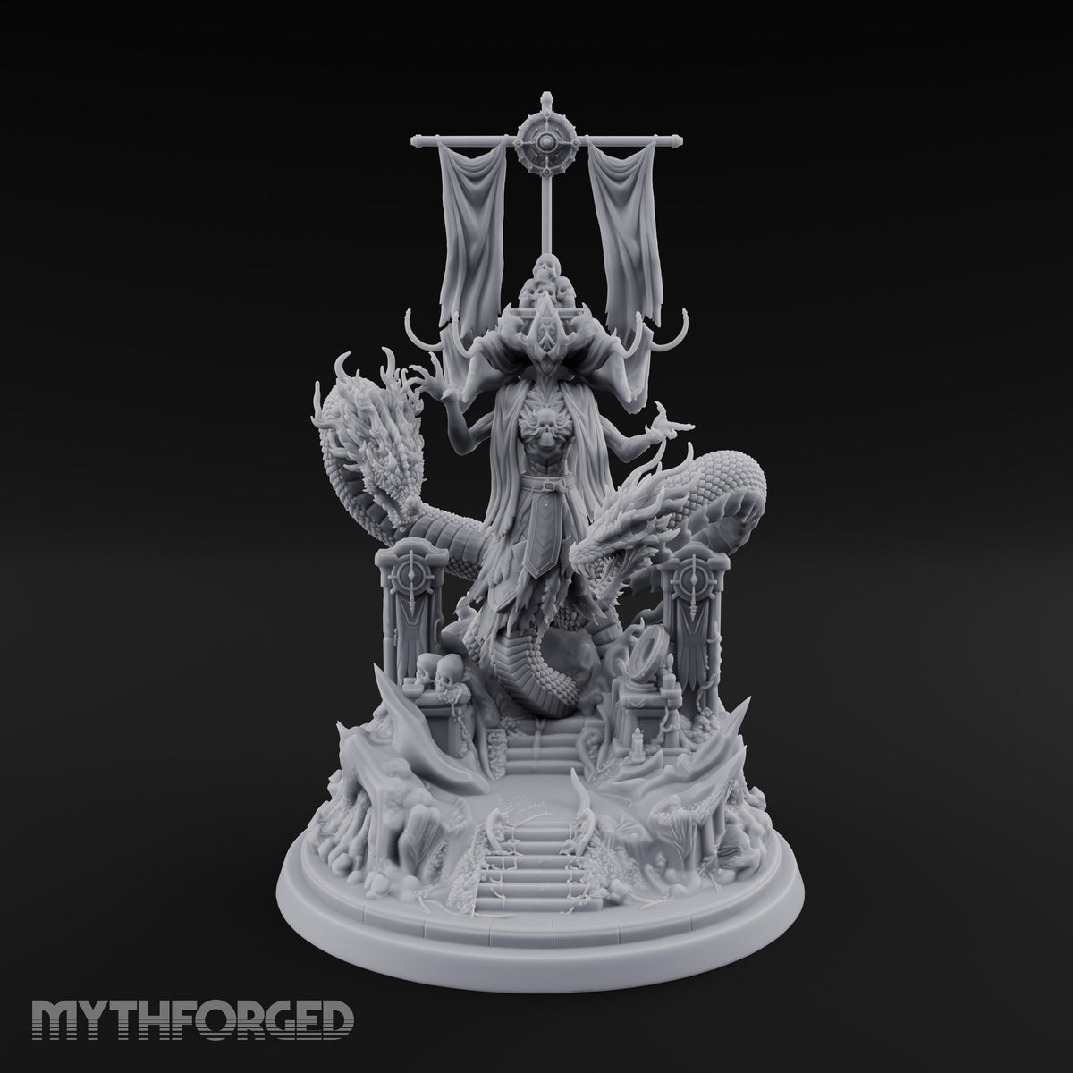 Receives Guests Unhurried Lich Hooded Skull-Robed Sorcerer