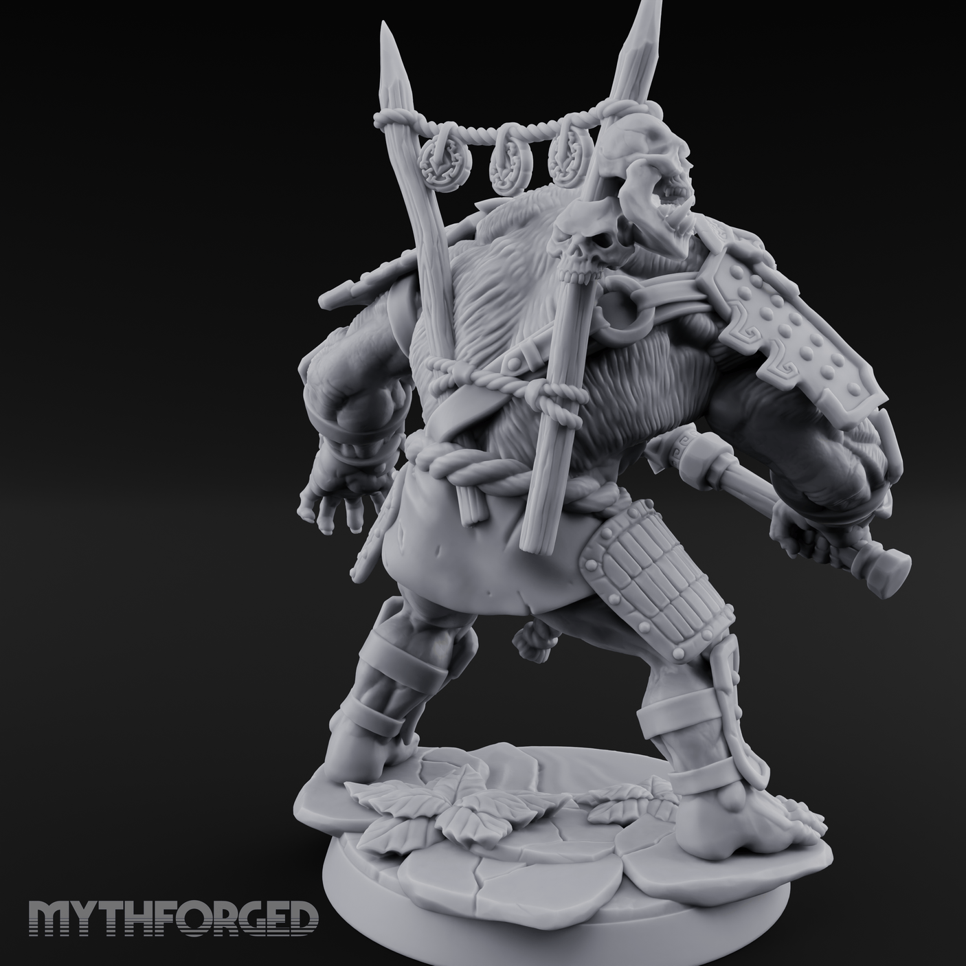 Spiked Armor Flexing Hadozee Warlord Miniature for Dungeons and Dragons, Pathfinder or other TTRPGs