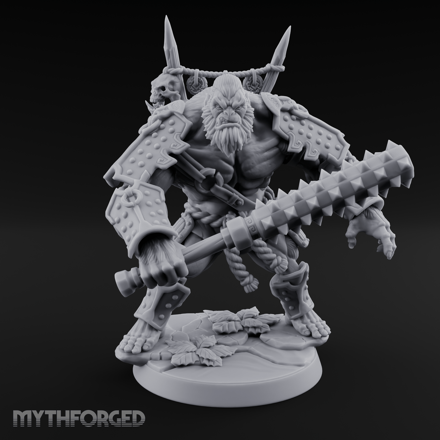 Spiked Armor Flexing Hadozee Warlord Miniature for Dungeons and Dragons, Pathfinder or other TTRPGs