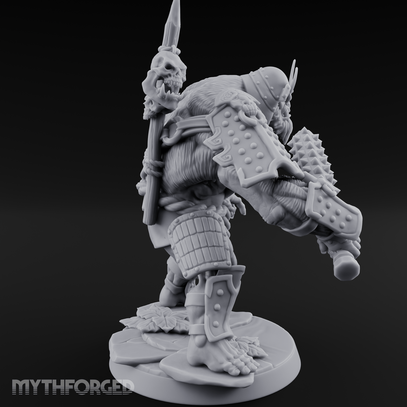 Spiked Armor Flexing Hadozee Warlord Miniature for Dungeons and Dragons, Pathfinder or other TTRPGs