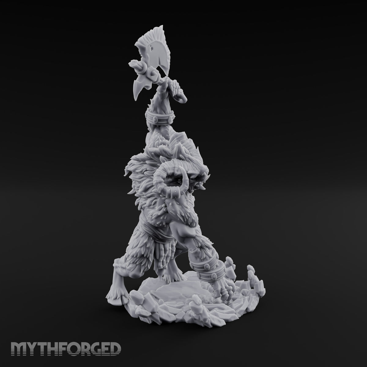 Breaks the Ground First Goristro Fiend with Raised Axe