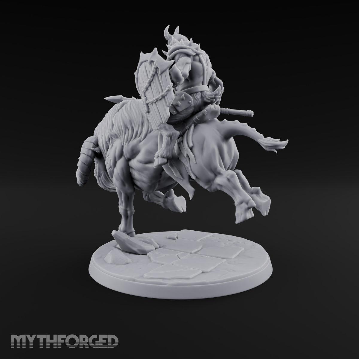 Thundering Into Battle Beastman Gorthek Rider A — Without