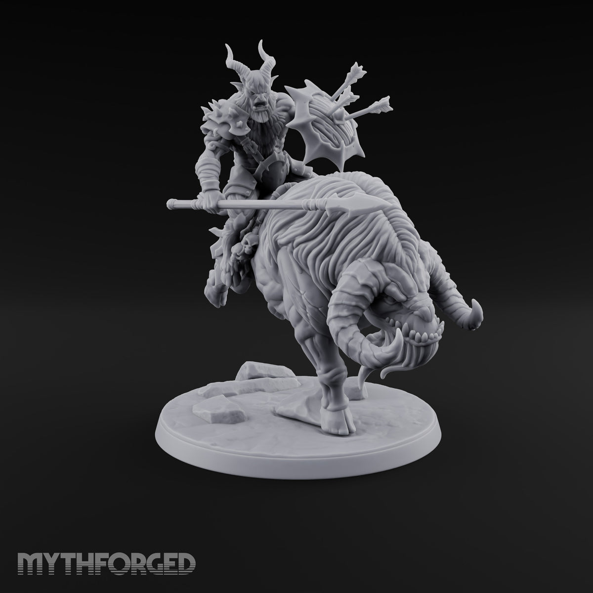 Thundering Into Battle Beastman Gorthek Rider B — Without