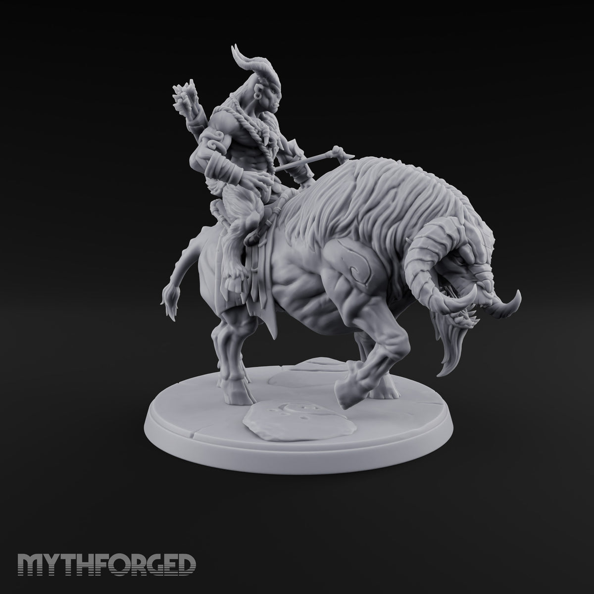 Thundering Into Battle Beastman Gorthek Rider C — Without