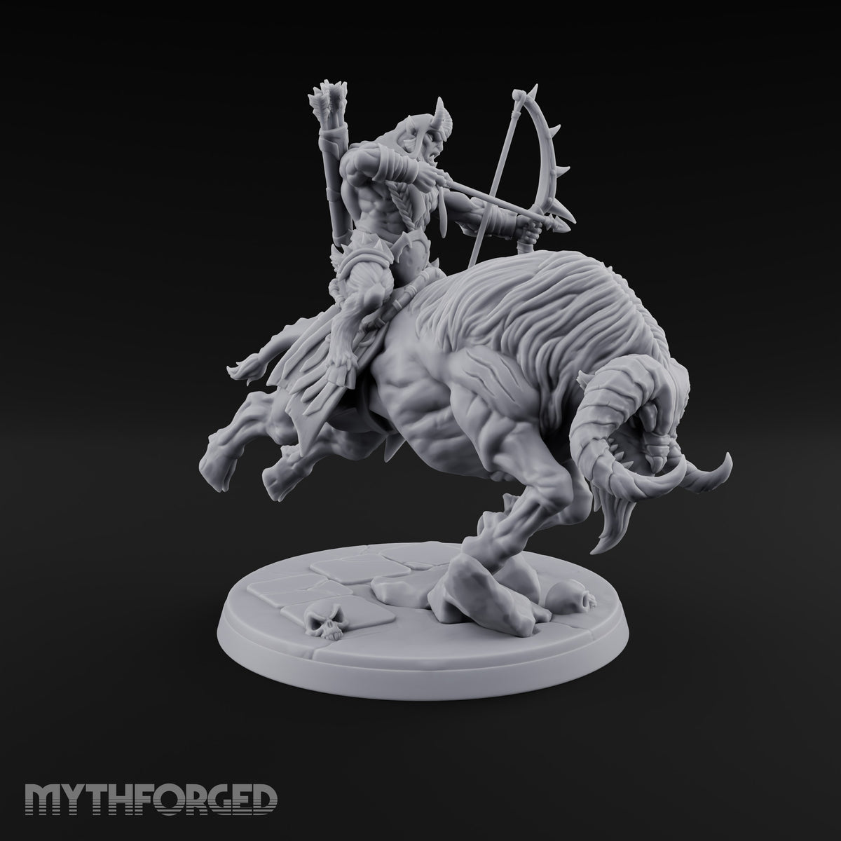 Thundering Into Battle Beastman Gorthek Rider D — With