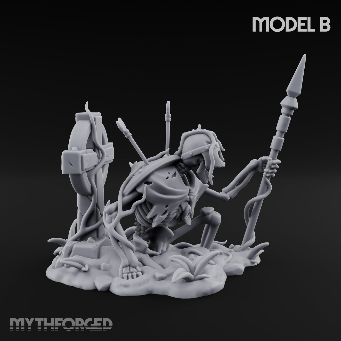 Grave Rising Skeleton Warriors Miniature for Dungeons and Dragons, Pathfinder or other TTRPGs