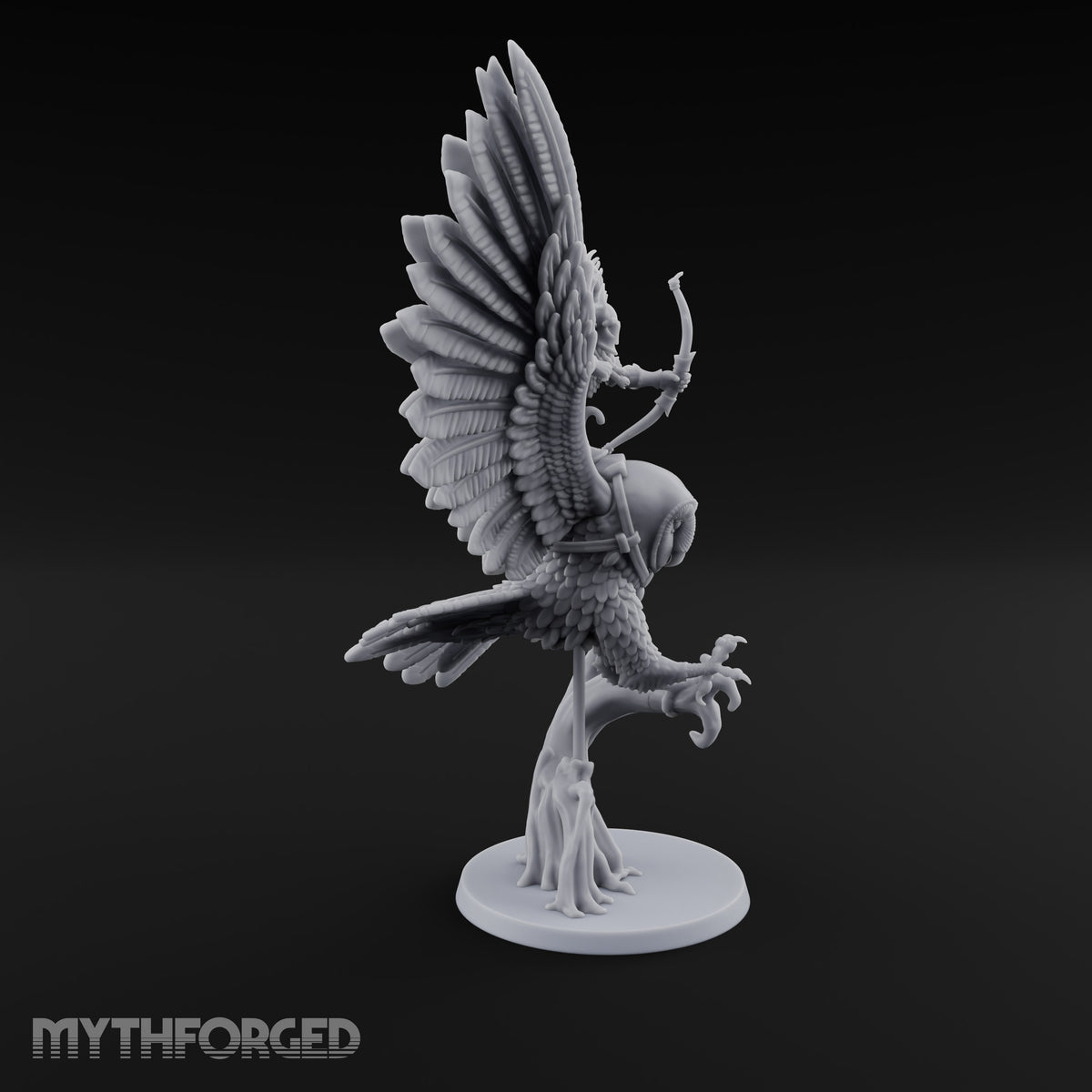 Taking Wing Elf Great Owl Riders Miniature for Dungeons and Dragons, Pathfinder or other TTRPGs