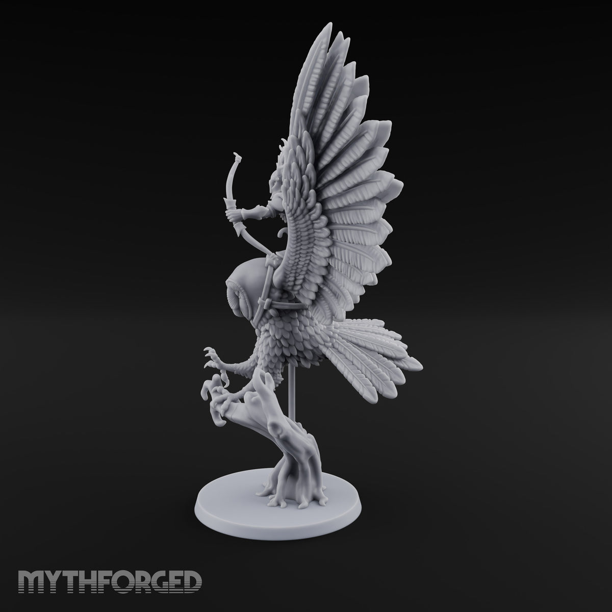 Taking Wing Elf Great Owl Rider A Miniature for Dungeons and Dragons, Pathfinder or other TTRPGs