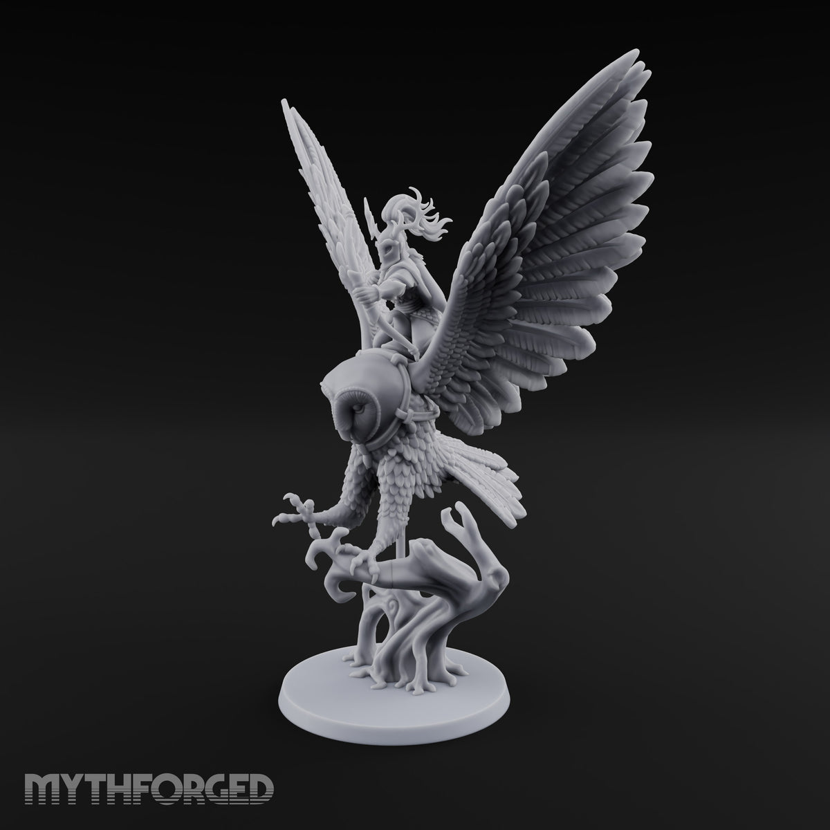 Taking Wing Elf Great Owl Rider A Miniature for Dungeons and Dragons, Pathfinder or other TTRPGs