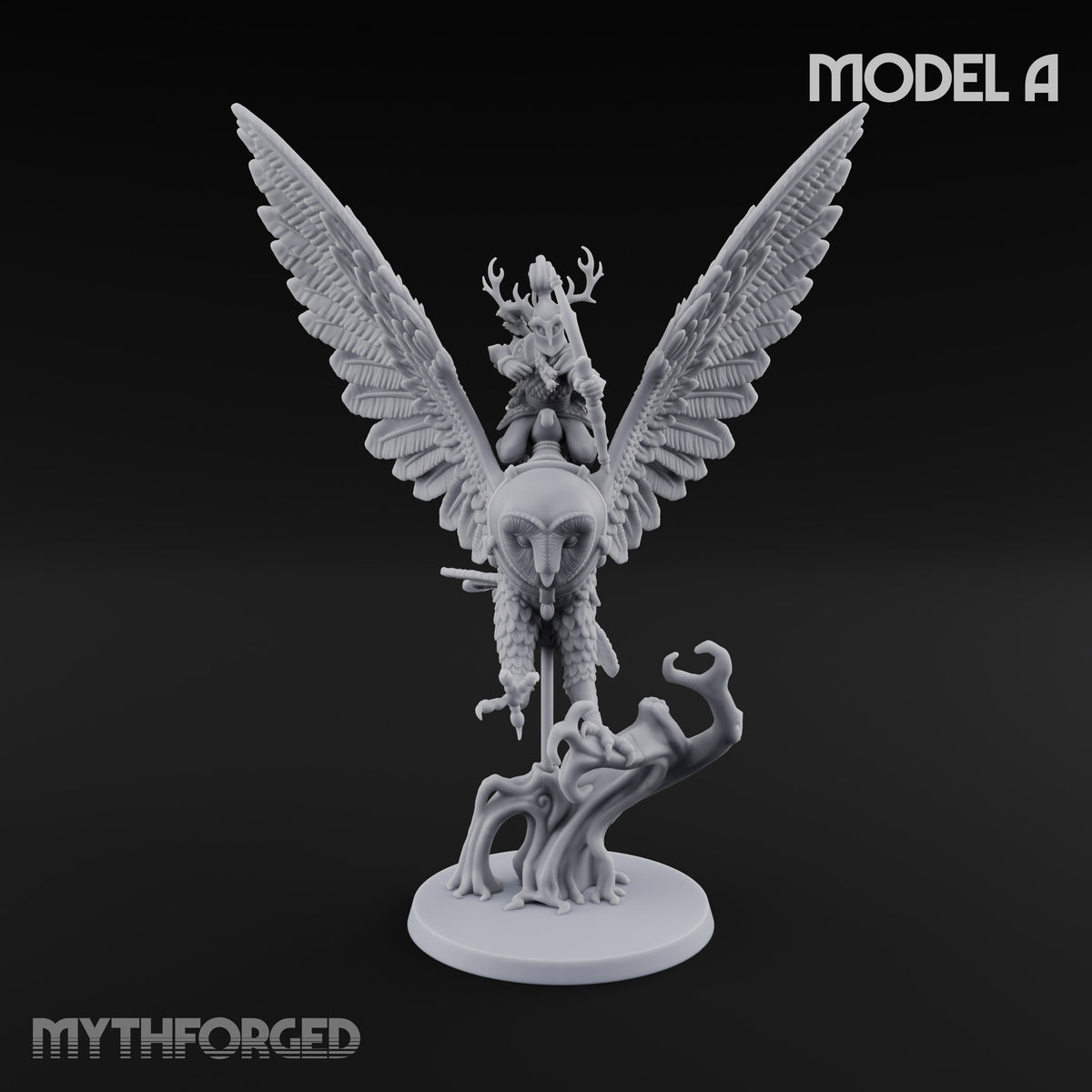 Taking Wing Elf Great Owl Riders Miniature for Dungeons and Dragons, Pathfinder or other TTRPGs