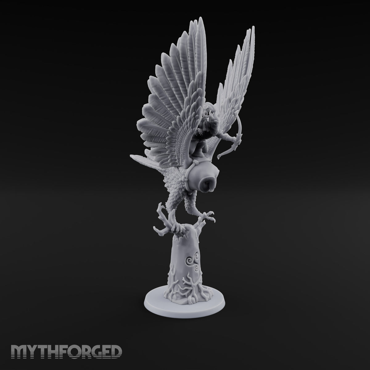 Taking Wing Elf Great Owl Rider B Miniature for Dungeons and Dragons, Pathfinder or other TTRPGs