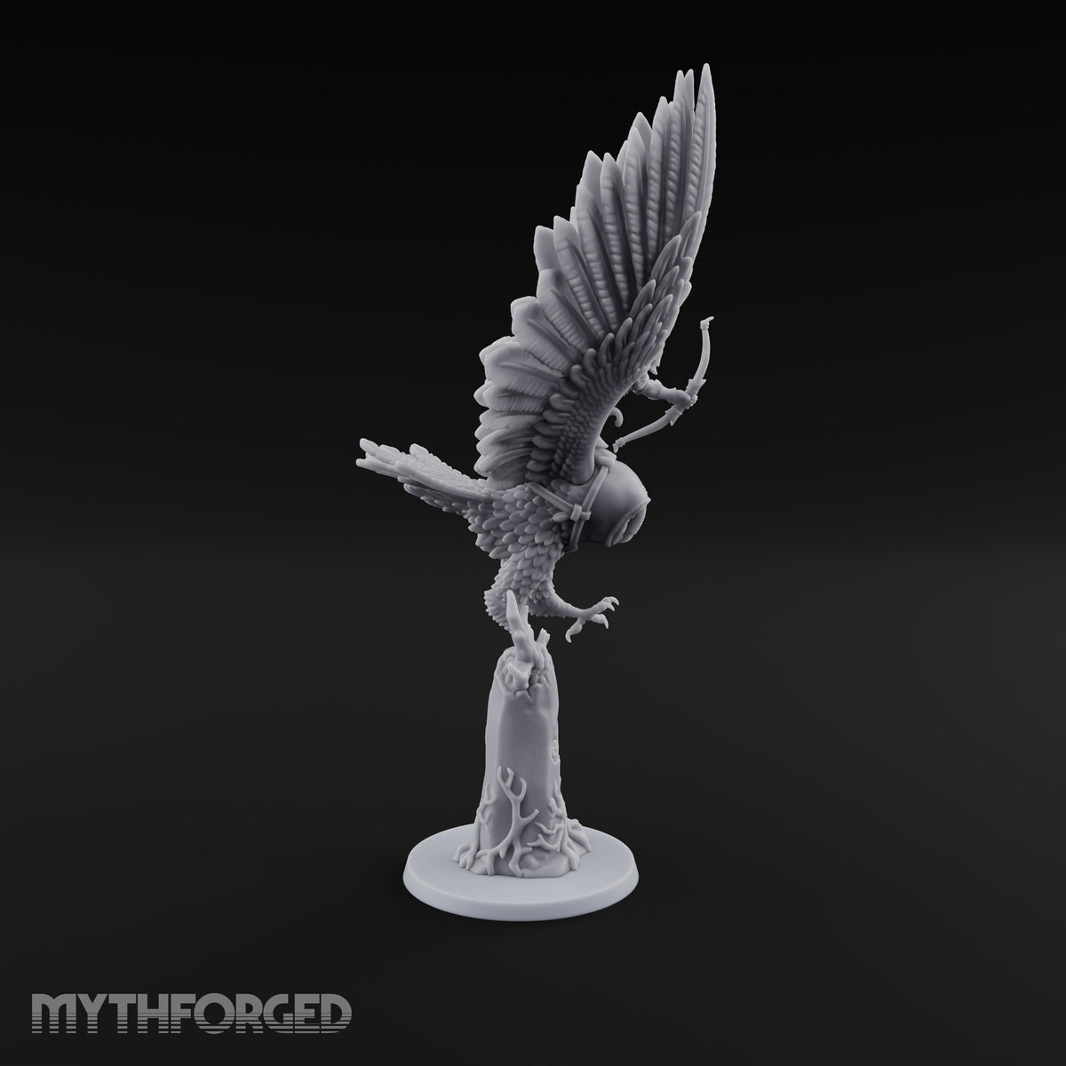 Taking Wing Elf Great Owl Rider B Miniature for Dungeons and Dragons, Pathfinder or other TTRPGs