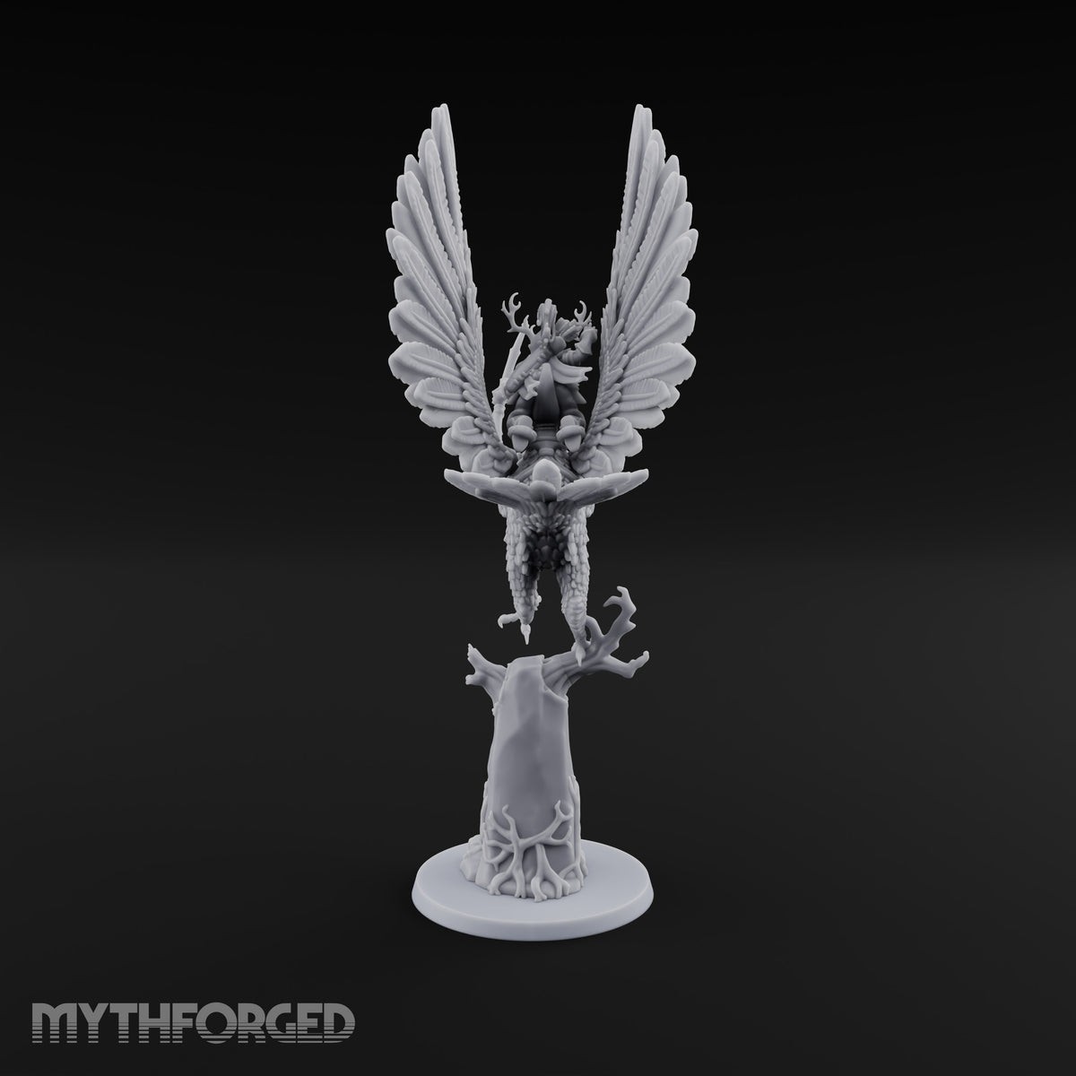 Taking Wing Elf Great Owl Rider B Miniature for Dungeons and Dragons, Pathfinder or other TTRPGs