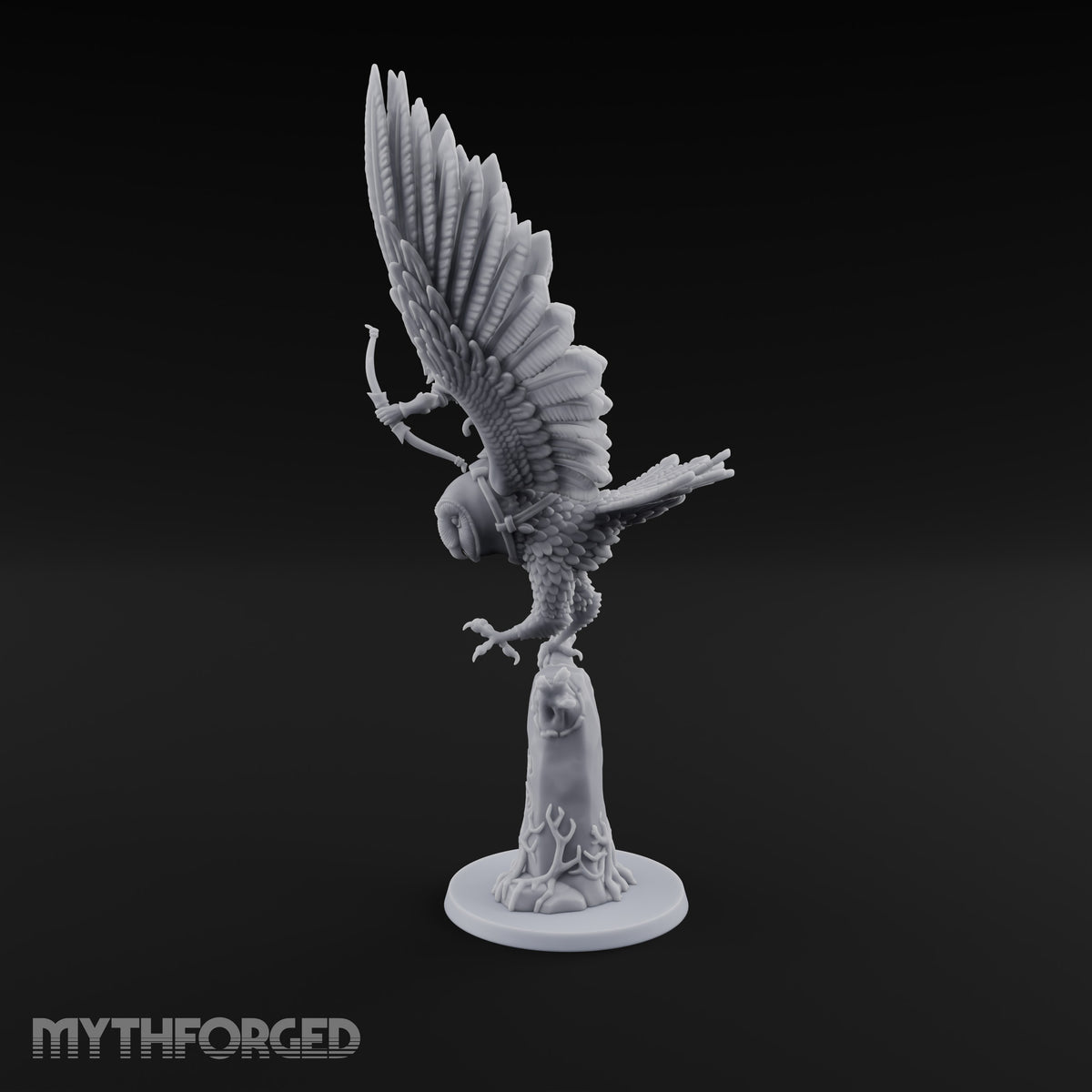 Taking Wing Elf Great Owl Rider B Miniature for Dungeons and Dragons, Pathfinder or other TTRPGs