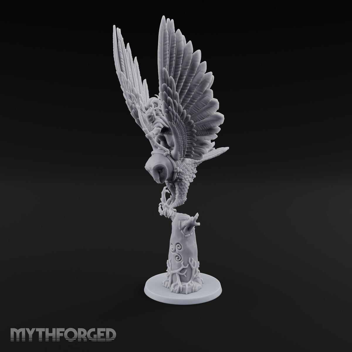 Taking Wing Elf Great Owl Rider B Miniature for Dungeons and Dragons, Pathfinder or other TTRPGs