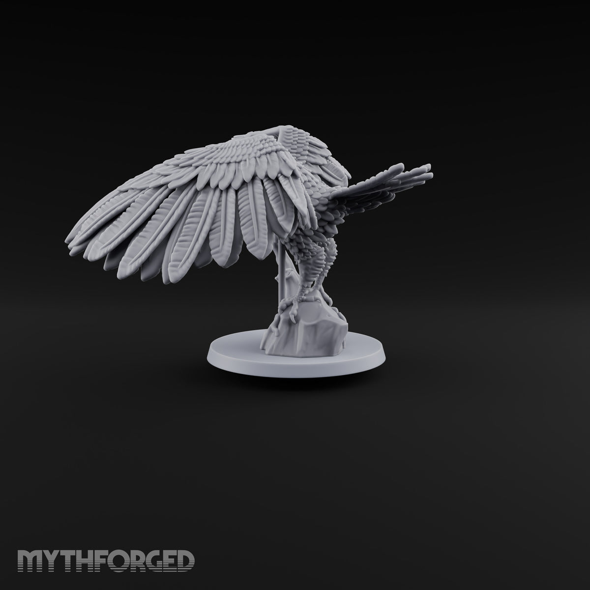 Taking Wing Elf Great Owl Rider C Miniature for Dungeons and Dragons, Pathfinder or other TTRPGs