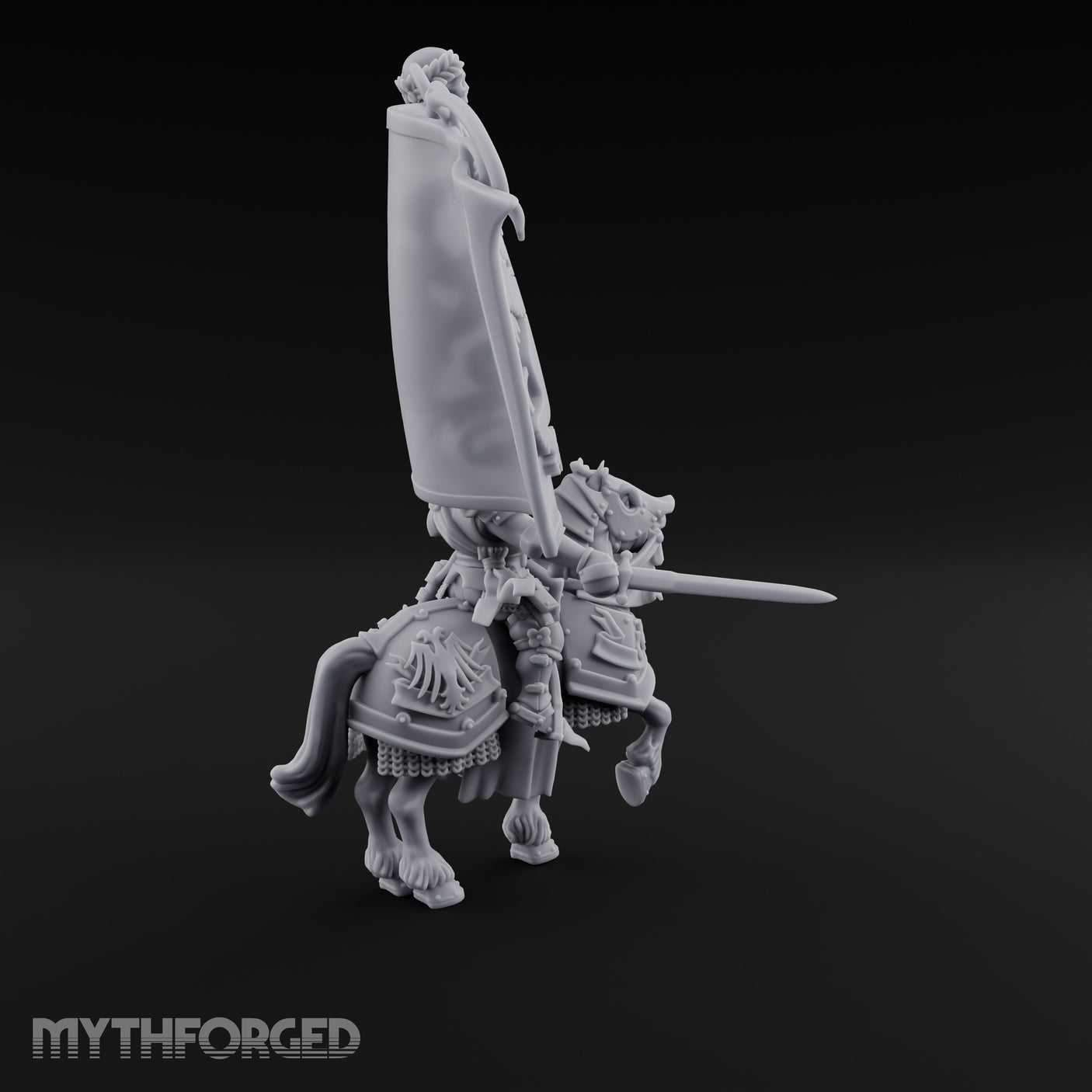Griffin Banner Charging Human Battle Standard Bearer Miniature for Dungeons and Dragons, Pathfinder or other TTRPGs