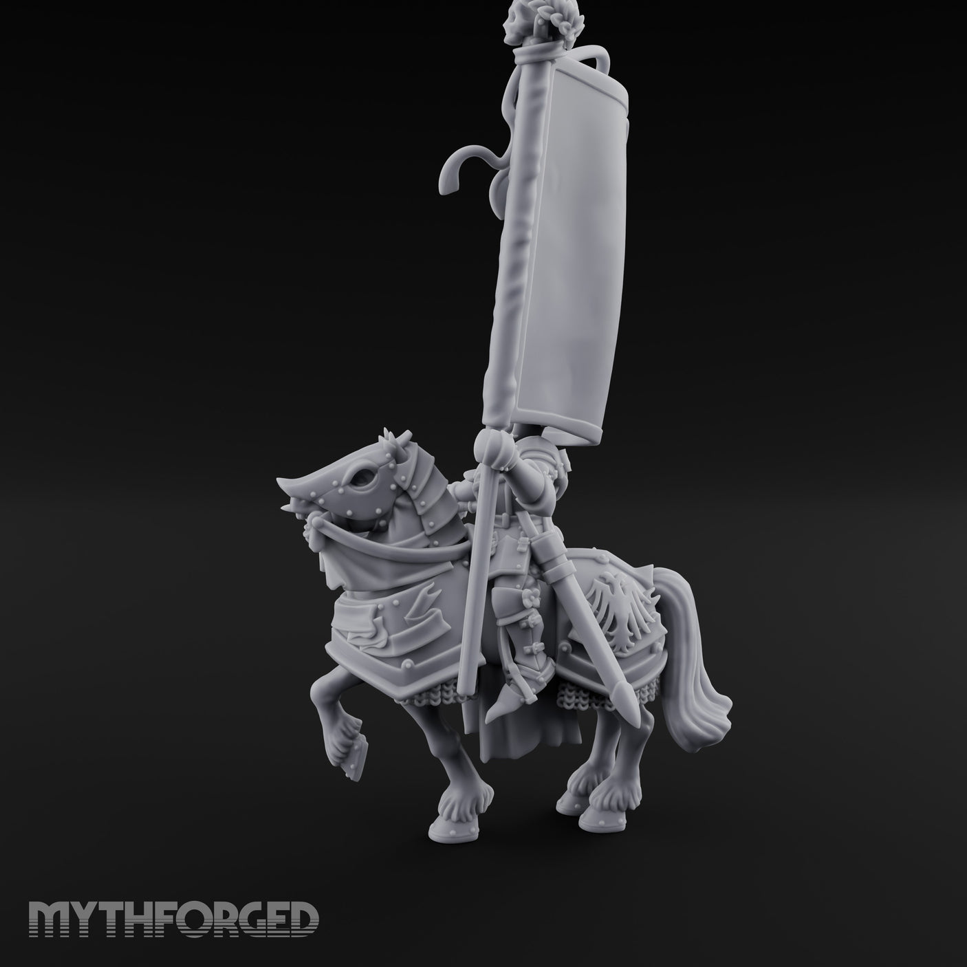 Griffin Banner Charging Human Battle Standard Bearer Miniature for Dungeons and Dragons, Pathfinder or other TTRPGs