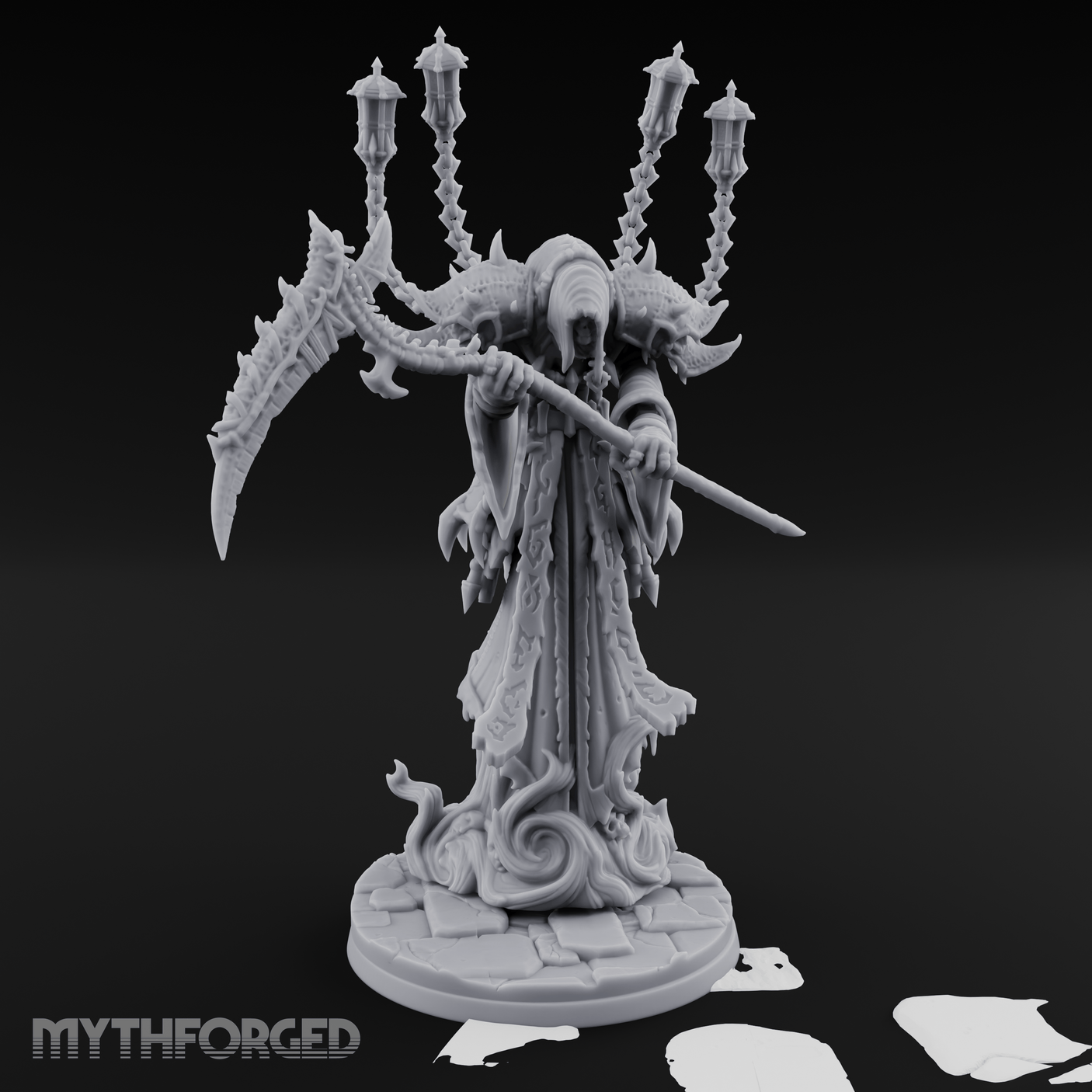 Lanterns Held Aloft Spectre Miniature for Dungeons and Dragons, Pathfinder or other TTRPGs