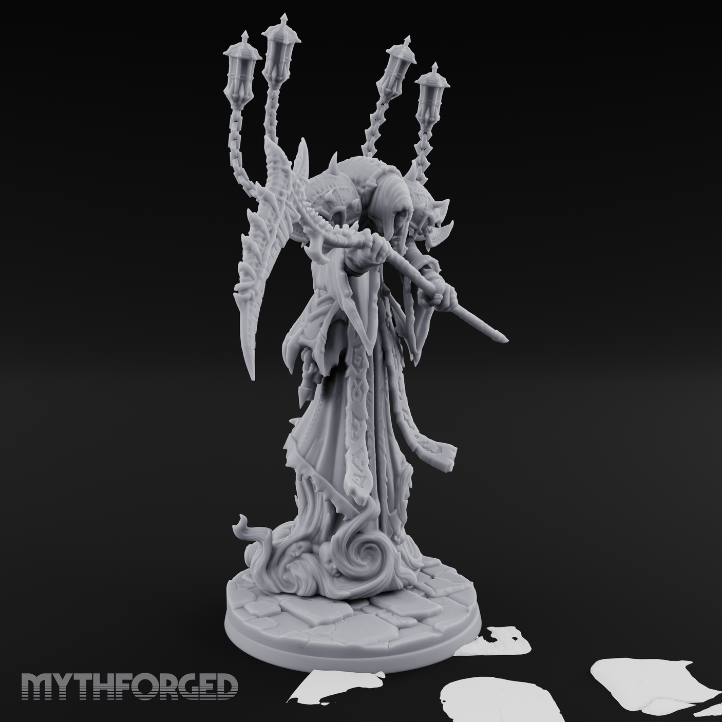 Lanterns Held Aloft Spectre Miniature for Dungeons and Dragons, Pathfinder or other TTRPGs