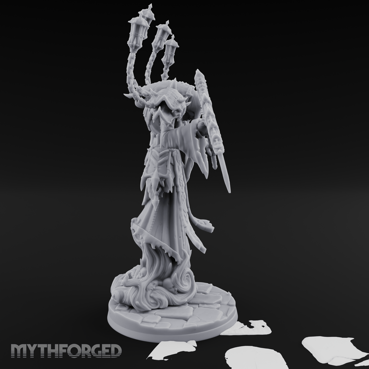 Lanterns Held Aloft Spectre Miniature for Dungeons and Dragons, Pathfinder or other TTRPGs