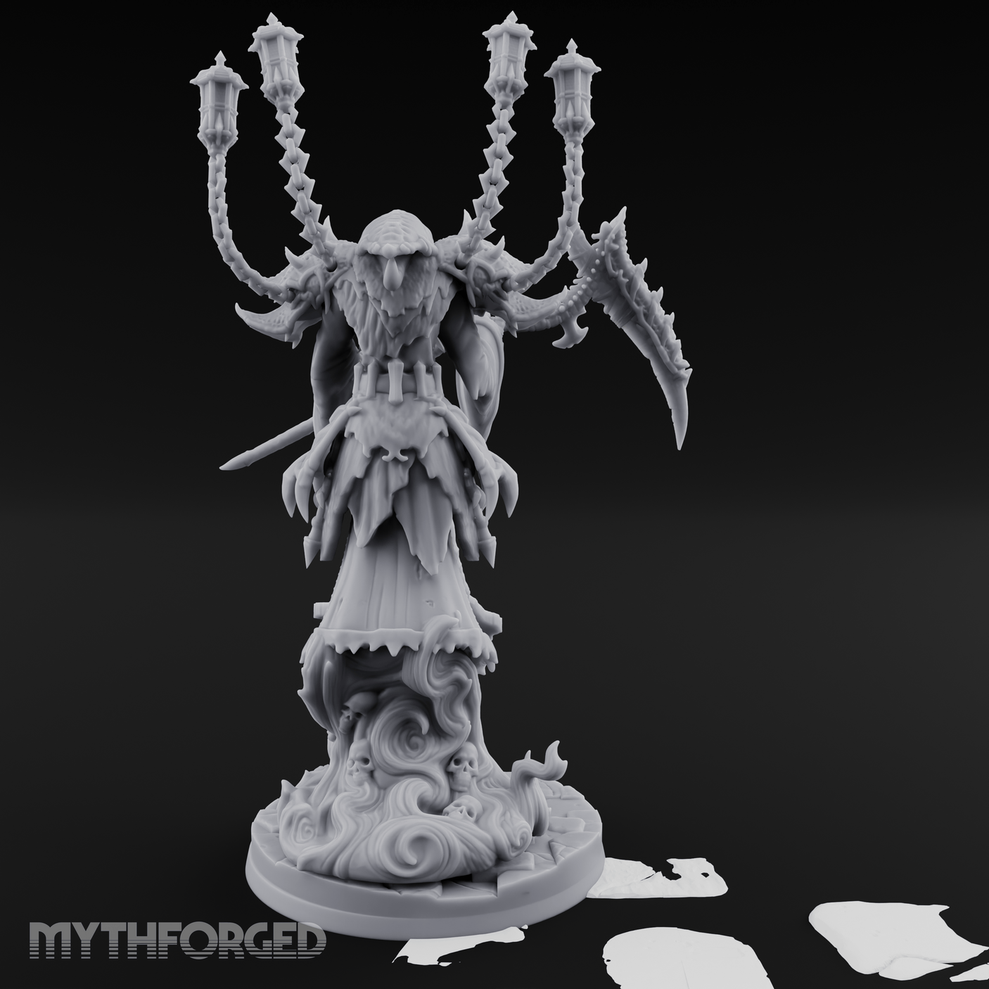 Lanterns Held Aloft Spectre Miniature for Dungeons and Dragons, Pathfinder or other TTRPGs