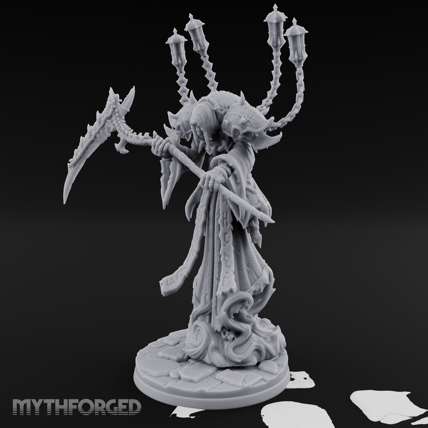 Lanterns Held Aloft Spectre Miniature for Dungeons and Dragons, Pathfinder or other TTRPGs