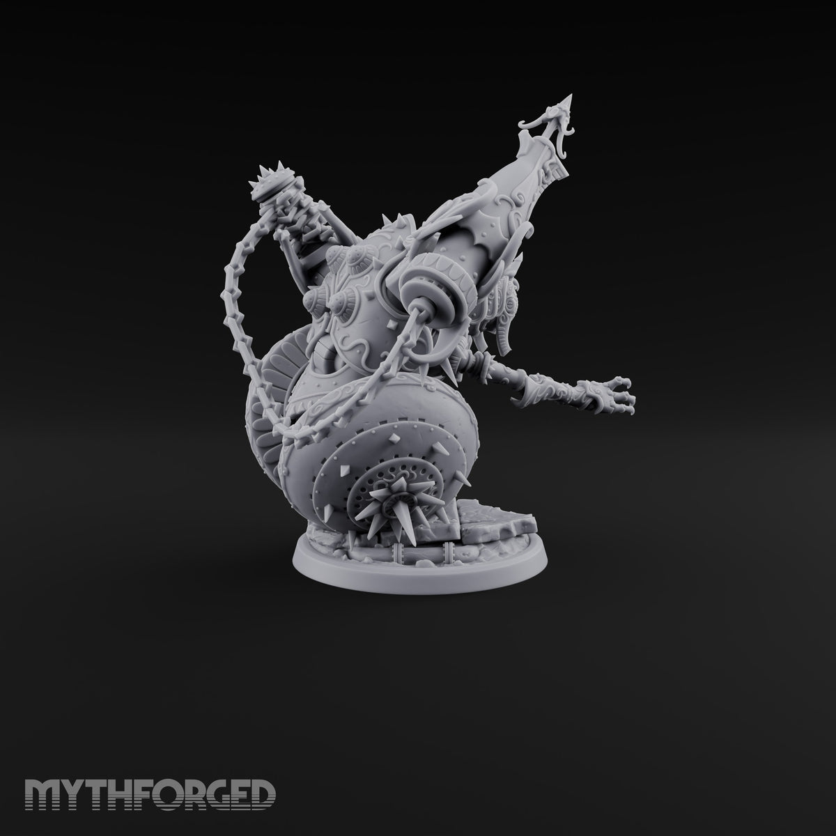 Spiked Wheel, Spiked Mood Warforged Wheeled Automaton with Spiked Wheel and Weapon Arms B