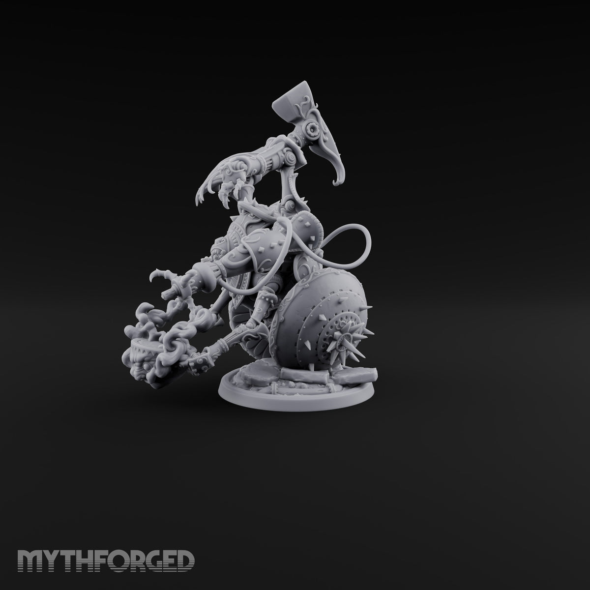 Spiked Wheel, Spiked Mood Warforged Wheeled Automaton with Spiked Wheel and Weapon Arms C