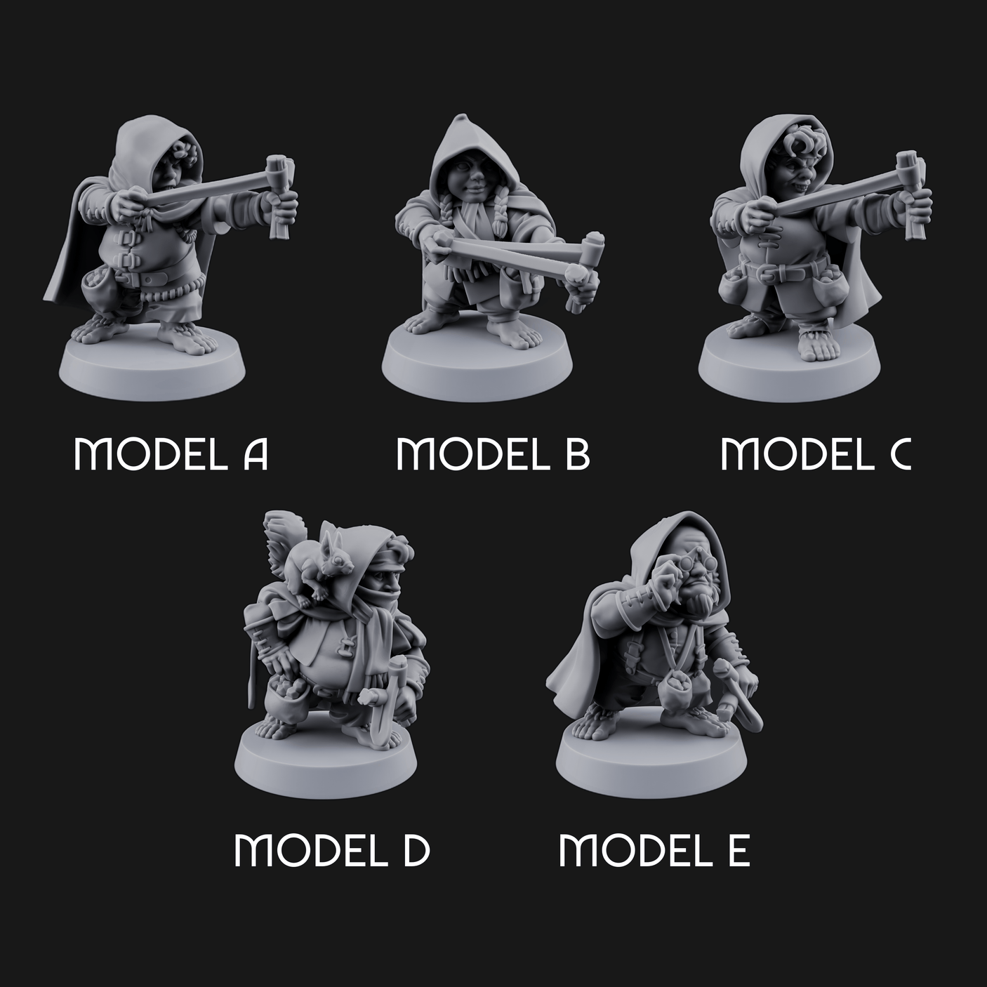 Ready To Fling Halfling Slingers Miniature for Dungeons and Dragons, Pathfinder or other TTRPGs